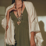 Linen Cardigan Women • Light Pink Overcoat • Linen Wrap Cardigan with Belt - AYA Sacred Wear