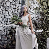 Long Boho Simple Wedding Dress - AYA Sacred Wear
