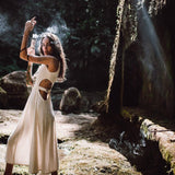 Long Boho Simple Wedding Dress - AYA Sacred Wear