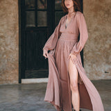 Long Sleeve Organic Boho Dress • Bridesmaid Dress • Bohemian Dress - AYA Sacred Wear