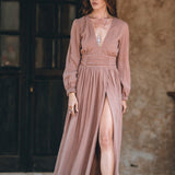 Long Sleeve Organic Boho Dress • Bridesmaid Dress • Bohemian Dress - AYA Sacred Wear