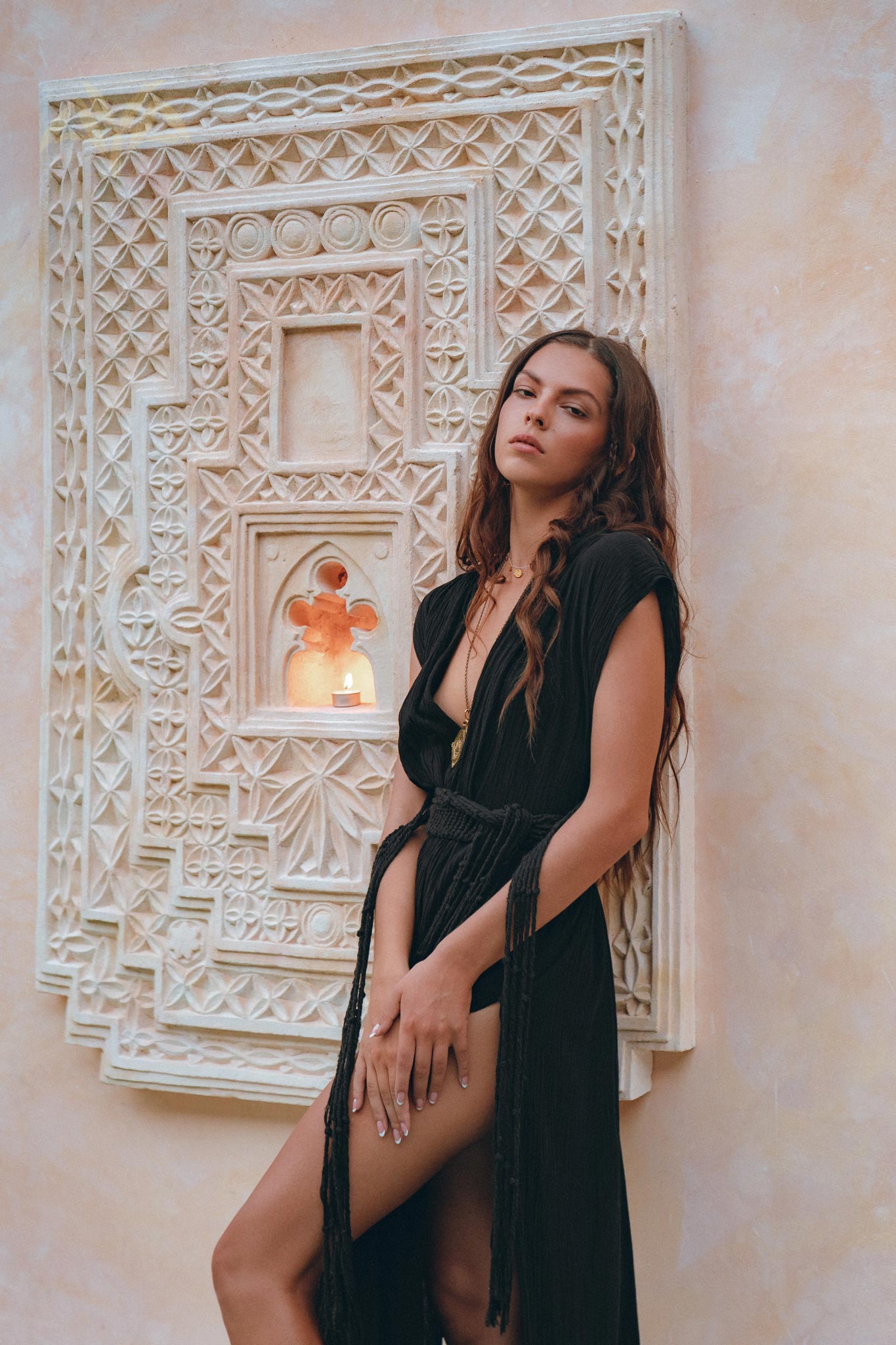 Black Goddess Macrame Dress, Boho Macrame Organic Wedding Dress - AYA Sacred Wear