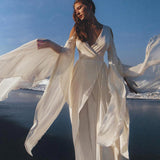 Makosh Goddess Dress • Off - White Organic Wedding Dress • Multiway Boho Wrap Dress - AYA Sacred Wear