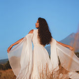 Makosh Goddess Dress • Off - White Organic Wedding Dress • Multiway Boho Wrap Dress - AYA Sacred Wear