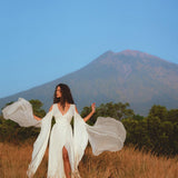 Makosh Goddess Dress • Off-White Organic Wedding Dress • Multiway Boho Wrap Dress - AYA Sacred Wear