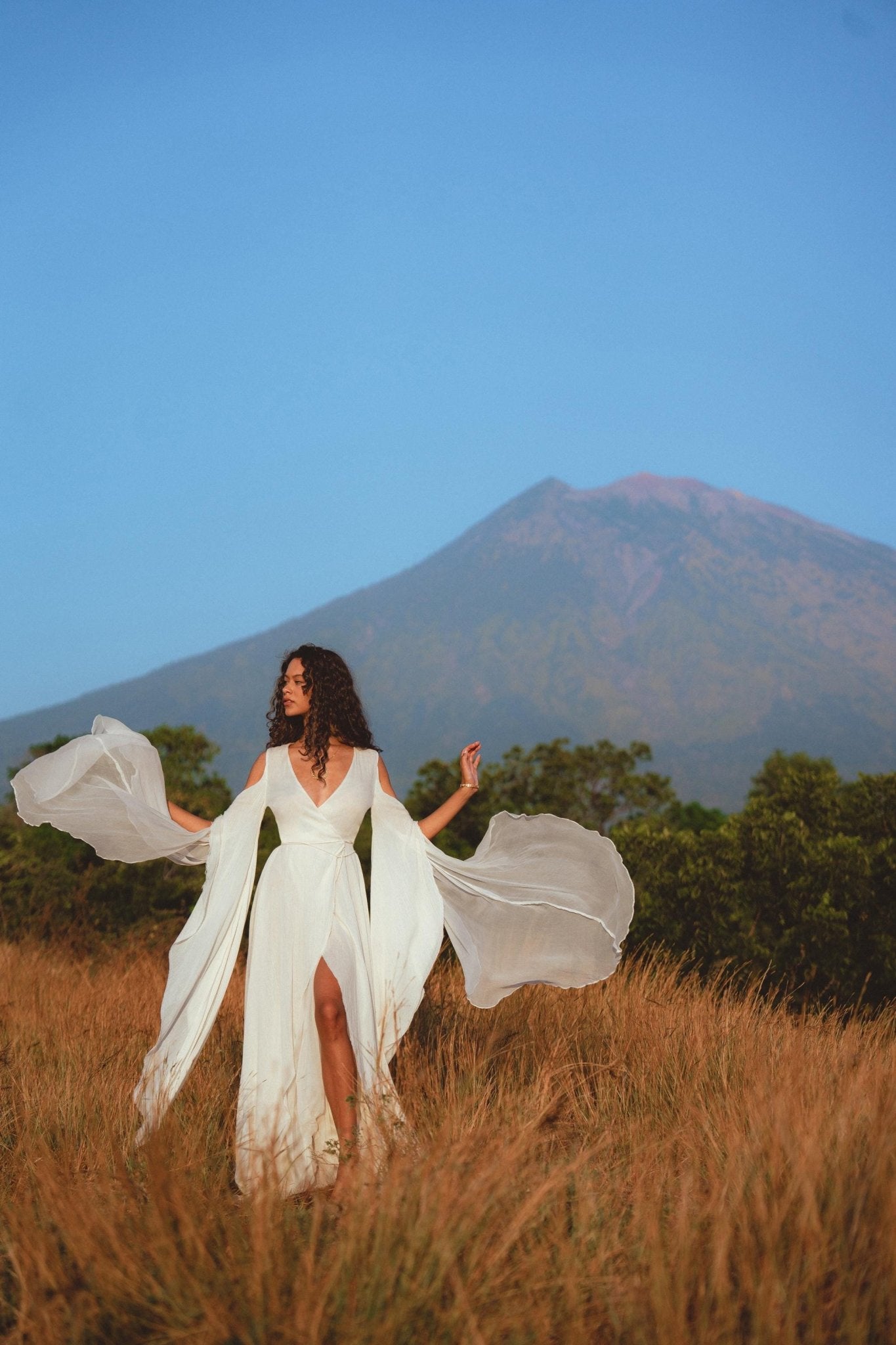 Makosh Goddess Dress • Off-White Organic Wedding Dress • Multiway Boho Wrap Dress - AYA Sacred Wear