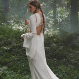 Mandara Dress in Ivory Colour – Organic Boho Wedding Dress - AYA Sacred Wear
