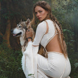 Mandara Dress in Ivory Colour – Organic Boho Wedding Dress - AYA Sacred Wear