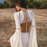 Mandara Dress in Ivory Colour – Organic Boho Wedding Dress - AYA Sacred Wear