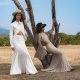 Mandara Dress in Light Sage — Sustainable Linen Open Back Macrame Dress - AYA Sacred Wear