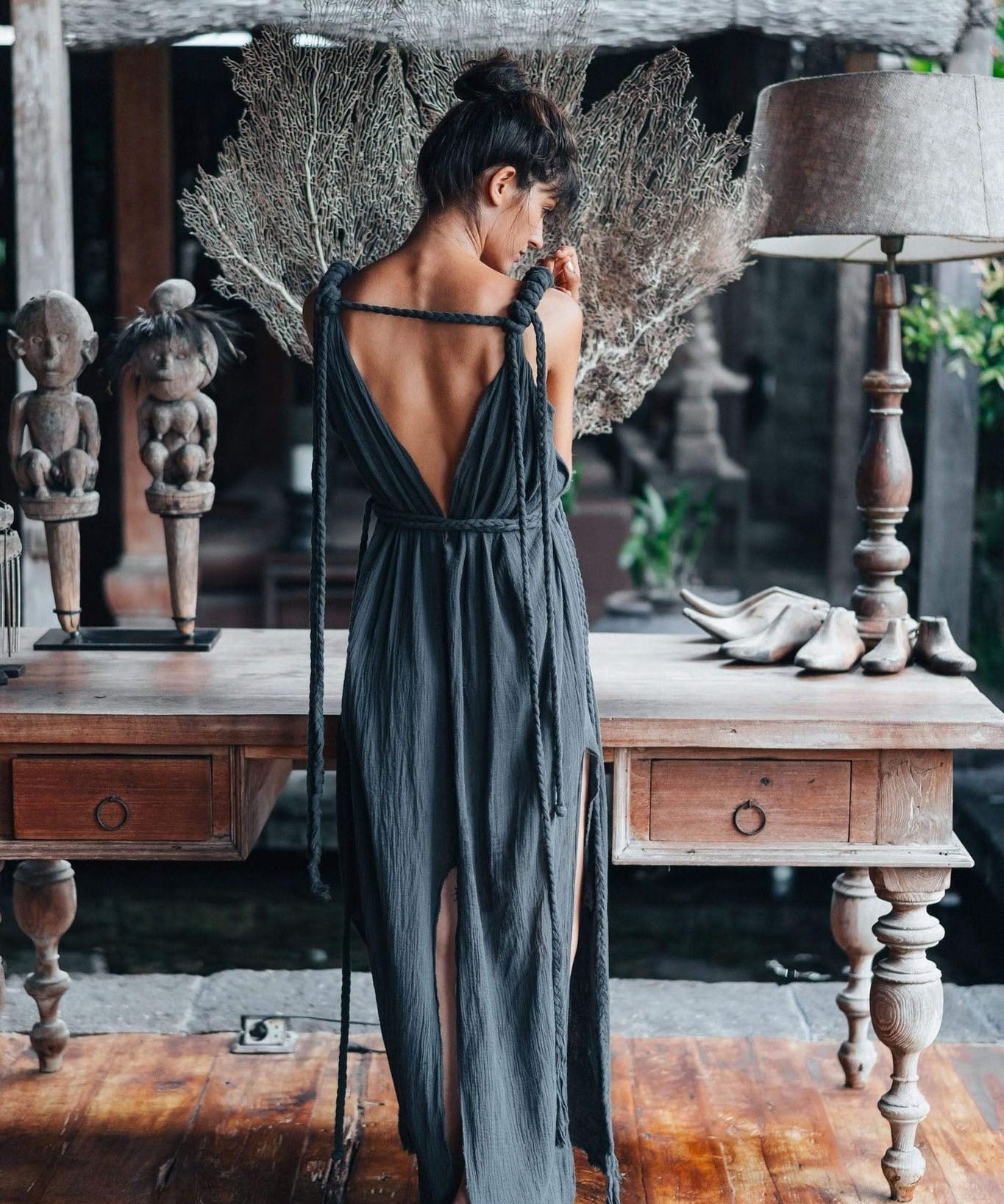 Navy Blue Nomad Spirit Dress (Adjustable size, multiway dress) - AYA Sacred Wear