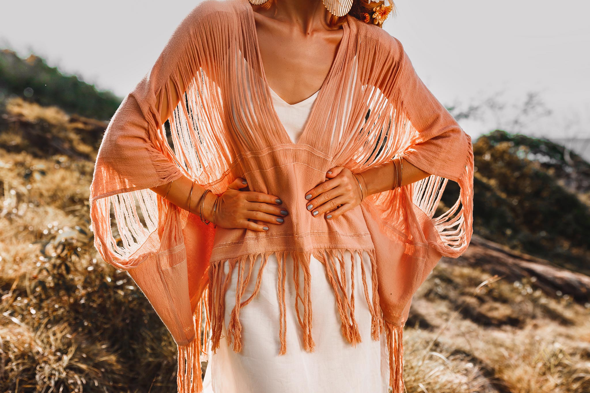 Hand Loomed Cotton Blouse, Boho Top Women, Bohemian Top - AYA Sacred Wear