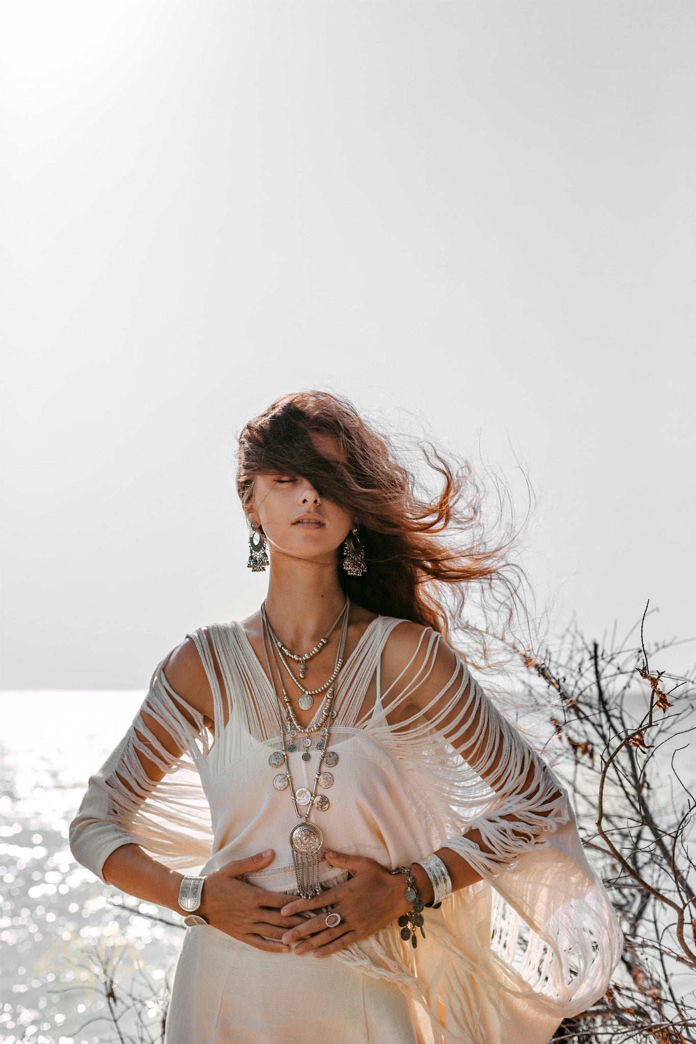 Boho Top, Bohemian Top, Boho Cover Up Women, Hand Loomed Cotton Blouse - AYA Sacred Wear