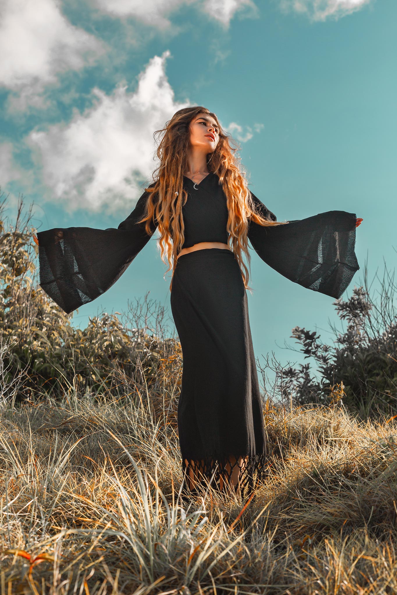 Wrap Maxi Skirt, Boho Maxi Skirt, Wrap Around Skirt - AYA Sacred Wear