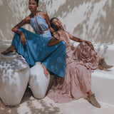 Boho Dress, Open Back Belly Dress, Organically Dyed Adjustable Dress - AYA Sacred Wear