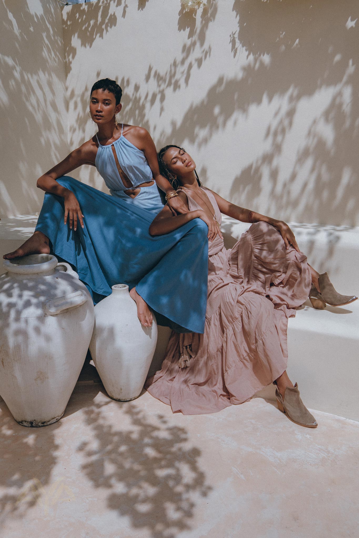 Boho Dress, Open Back Belly Dress, Organically Dyed Adjustable Dress - AYA Sacred Wear