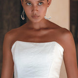 Off-White Boho Top Corset and Skirt, Summer Crop Top Corset and Skirt -AYA Sacred Wear