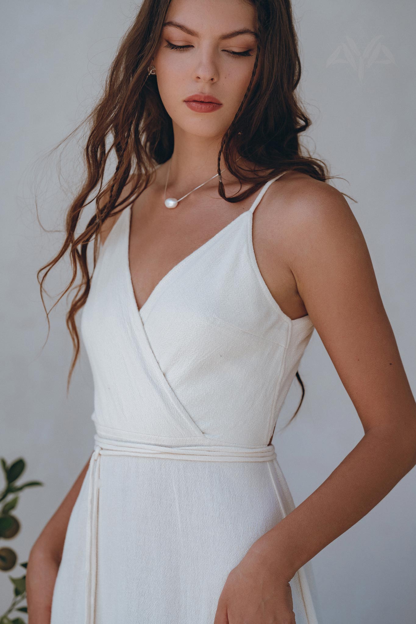 Off-White Simple Boho Wedding Dress - AYA Sacred Wear