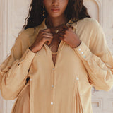 Ochre Kannika Shirt Dress • Light Cover Up Buttoned Dress • Multiway Button Down Dress - AYA Sacred Wear