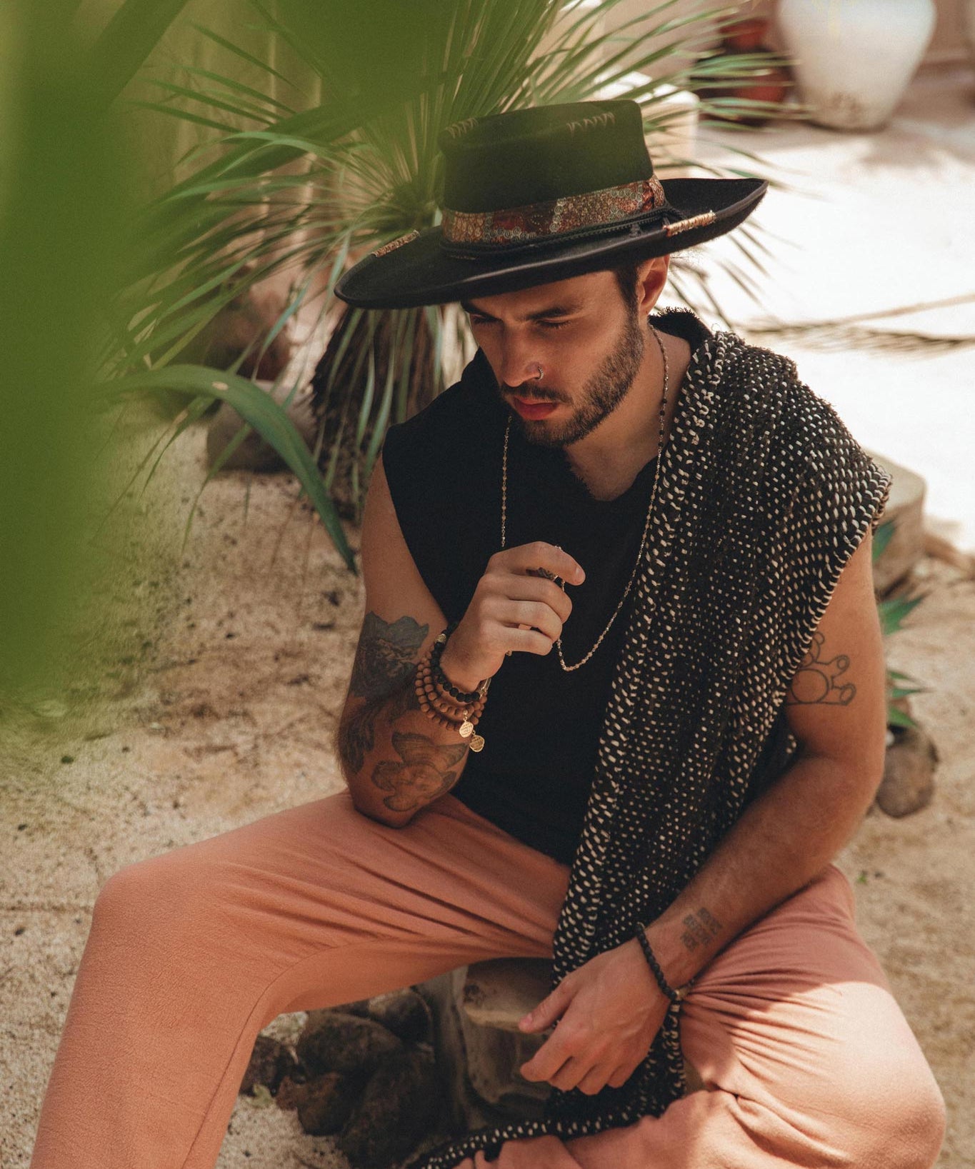 Ochre Orange Long Cotton Pants for Men - AYA Sacred Wear