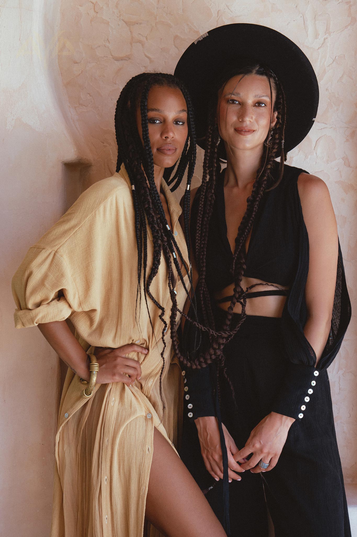 Stand out in style with this Ochre Boho Shirt Dress by Aya Sacred Wear