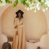 Make a statement with the Ochre Boho Shirt Dress by Aya Sacred Wear