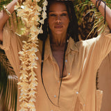 Make a fashion statement with the Ochre Boho Shirt Dress by Aya Sacred Wear 