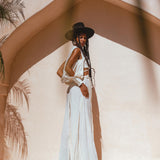 Off - White Ambrosia Set Top and Pants • Organic Boho Top & Trousers for Women - AYA Sacred Wear