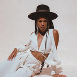 Off - White Ambrosia Set Top and Pants • Organic Boho Top & Trousers for Women - AYA Sacred Wear