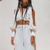 Off - White Ambrosia Set Top and Pants • Organic Boho Top & Trousers for Women - AYA Sacred Wear