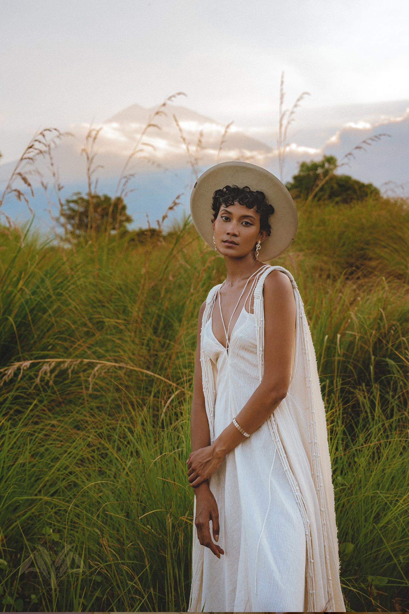 Off White Athena Cape • Bohemian Macrame Robe for Women • Boho Braided Cape Dress - AYA Sacred Wear