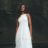 Off White Bhakti Dress • Bridal Hand Embroidered Dress • Organic Wedding Dress - AYA Sacred Wear