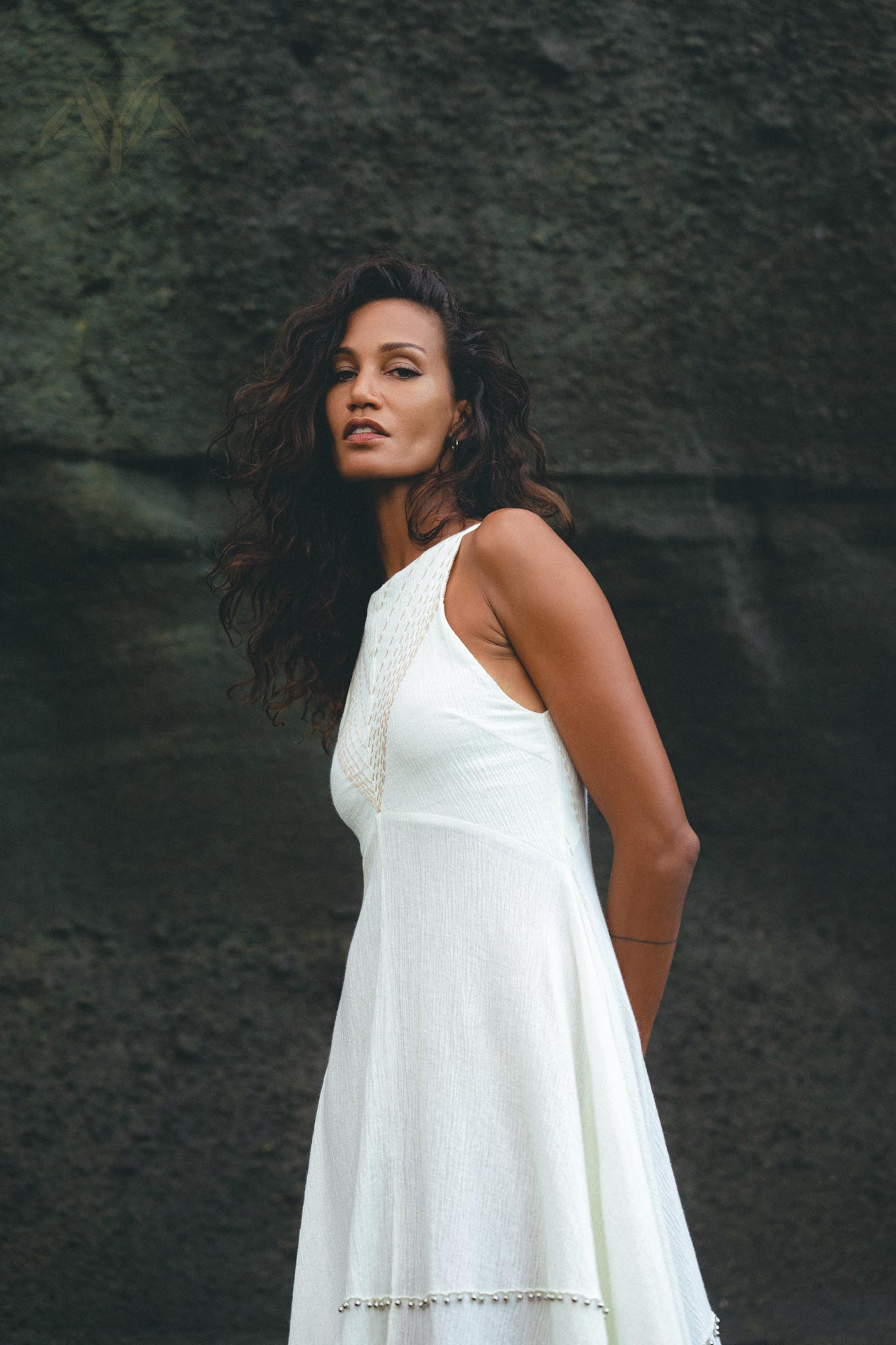 Off White Bhakti Dress • Bridal Hand Embroidered Dress • Organic Wedding Dress - AYA Sacred Wear