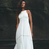 Off White Bhakti Dress • Bridal Hand Embroidered Dress • Organic Wedding Dress - AYA Sacred Wear
