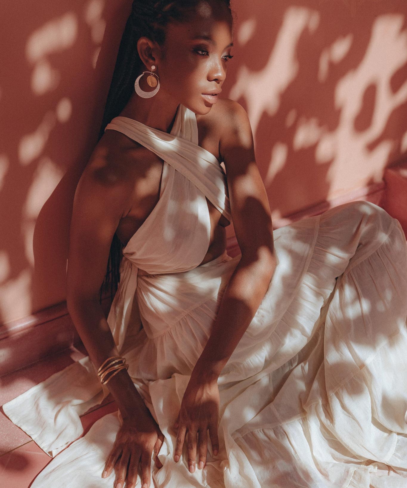 Off - White Bohemian Adjustable Dress • Evening Open Back Belly Dress - AYA Sacred Wear