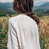 Off - White Bohemian Raw Cotton Coat Cape Wrap - AYA Sacred Wear