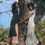 Off - White Bohemian Top with Tassels Sides - AYA Sacred Wear