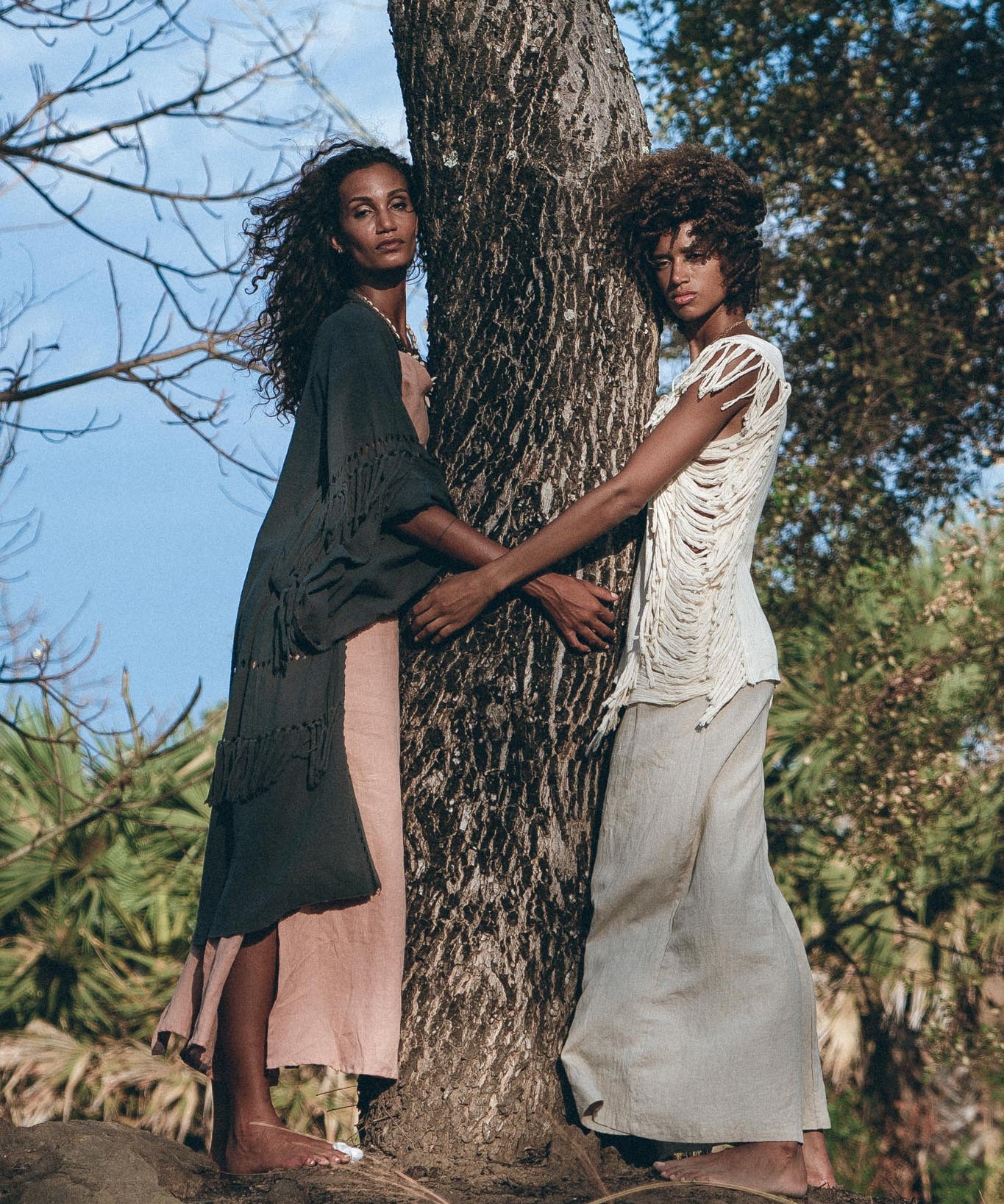 Off - White Bohemian Top with Tassels Sides - AYA Sacred Wear