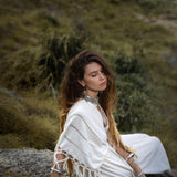 Off - White Boho Dress • Boho Goddess Dress • Maxi Bridesmaid Dress - AYA Sacred Wear