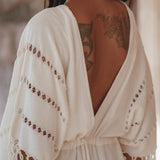 Off - White Boho Dress • Boho Goddess Dress • Maxi Bridesmaid Dress - AYA Sacred Wear