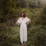 Off - White Boho Dress • Boho Goddess Dress • Maxi Bridesmaid Dress - AYA Sacred Wear