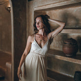Off - White Boho Dress • Goddess Dress • Simple Wedding Dress - AYA Sacred Wear
