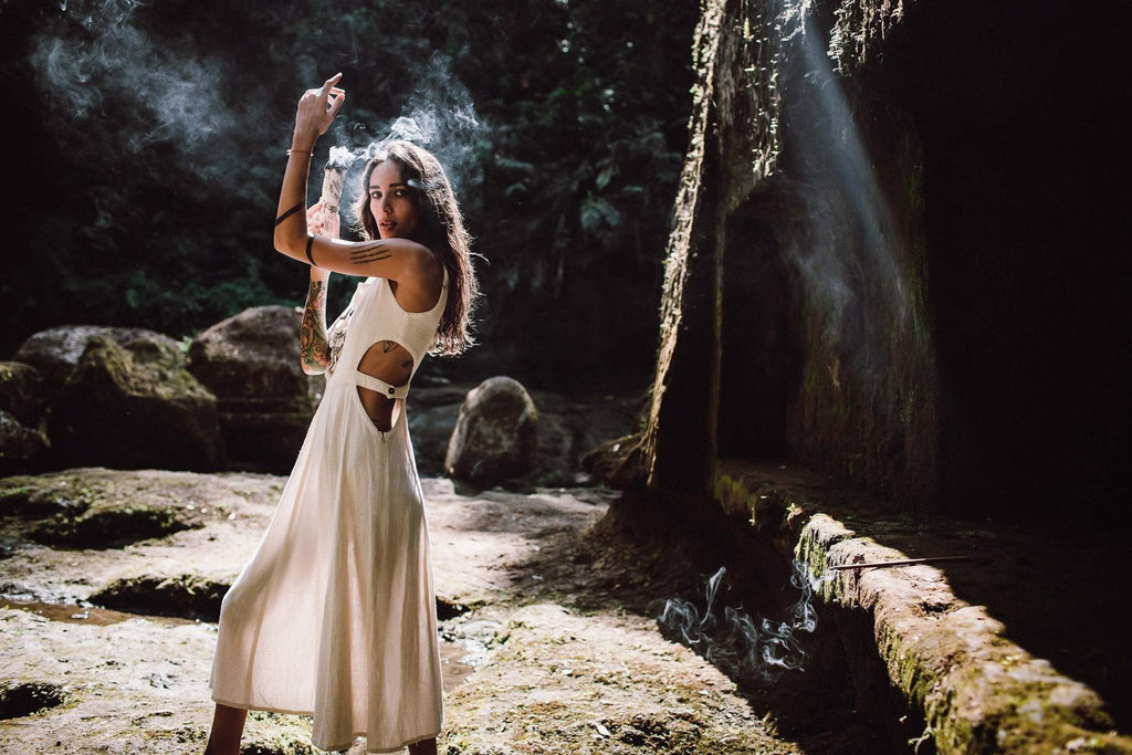 Long Boho Simple Wedding Dress - AYA Sacred Wear