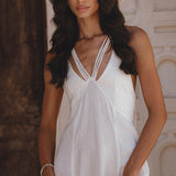 Off - White Calypso Dress • Sexy Open Macrame Back Dress • Organic Stylish Dress - AYA Sacred Wear