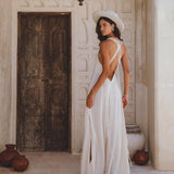 Off - White Calypso Dress • Sexy Open Macrame Back Dress • Organic Stylish Dress - AYA Sacred Wear