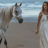 Off - White Greek Goddess Boho Wedding Dress - AYA Sacred Wear