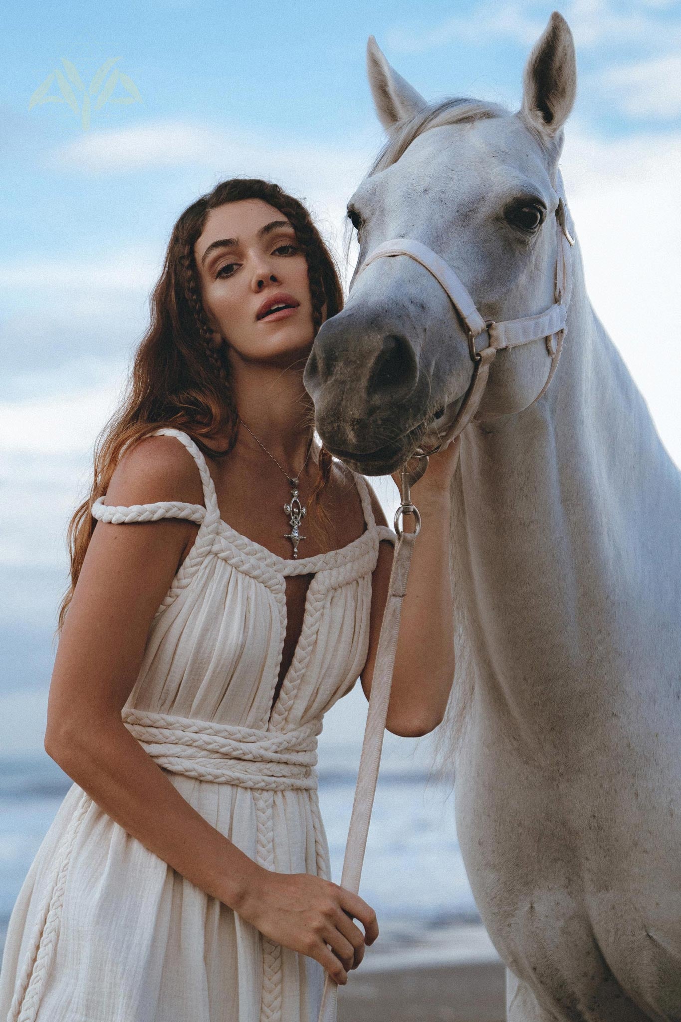 Off - White Greek Goddess Boho Wedding Dress - AYA Sacred Wear
