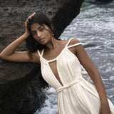 Off - White Greek Goddess Boho Wedding Dress - AYA Sacred Wear