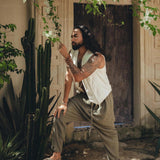 Off - White Hand Embroidered Vest for Men - AYA Sacred Wear