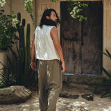 Off - White Hand Embroidered Vest for Men - AYA Sacred Wear